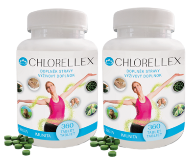 CHLORELLEX 1+1 ZDARMA - čistá chlorella v tabletách pro pročistění organismu a imunitu 