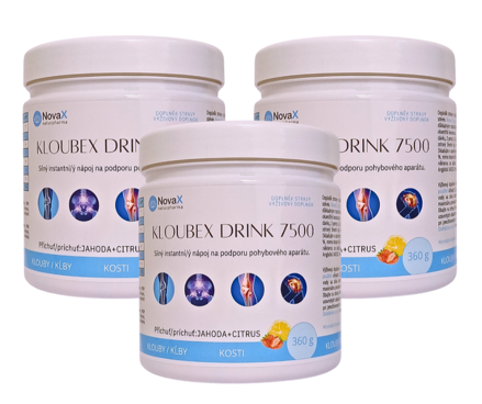 Kloubex Drink 7500 2+1 ZDARMA - příchuť jahoda+citrus